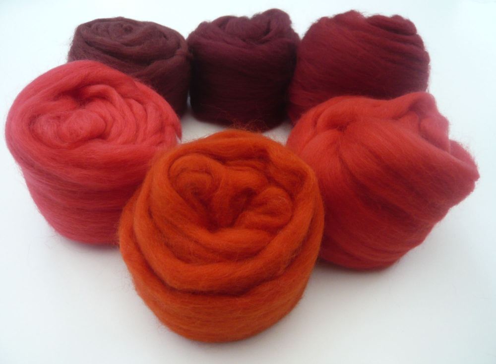 Red Shades Packs - Merino Wool Tops