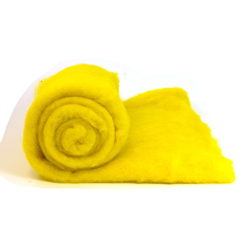 Dyed Wool Batt Yellow