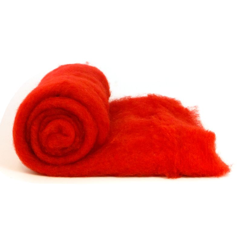 Dyed Wool Batt Red