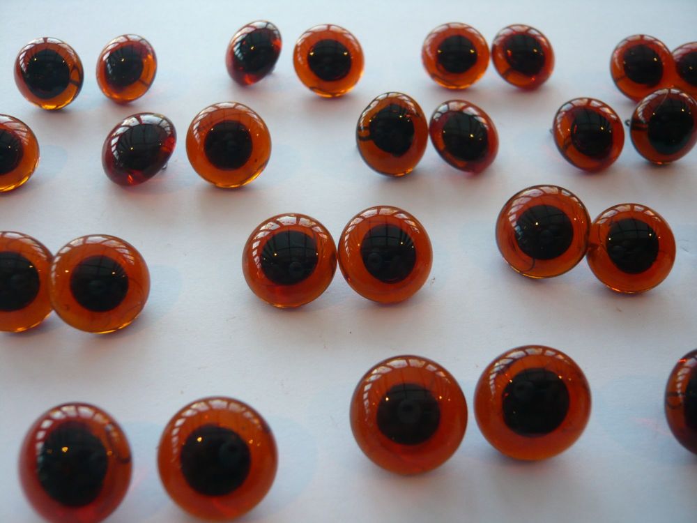 Handmade German Large Glass Eyes 14mm - Choose The Colour
