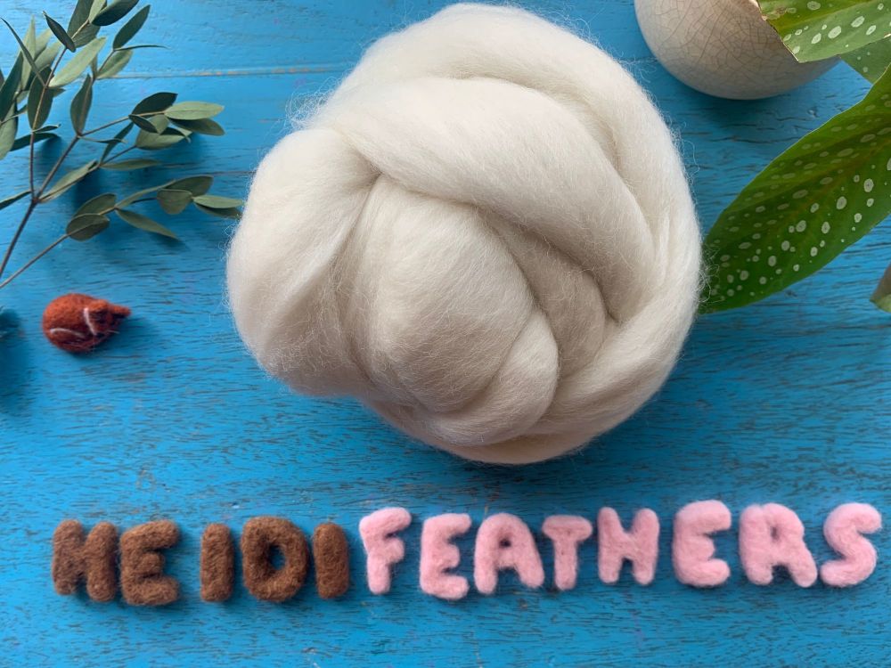 Organic Natural White Merino Wool Tops / Roving 