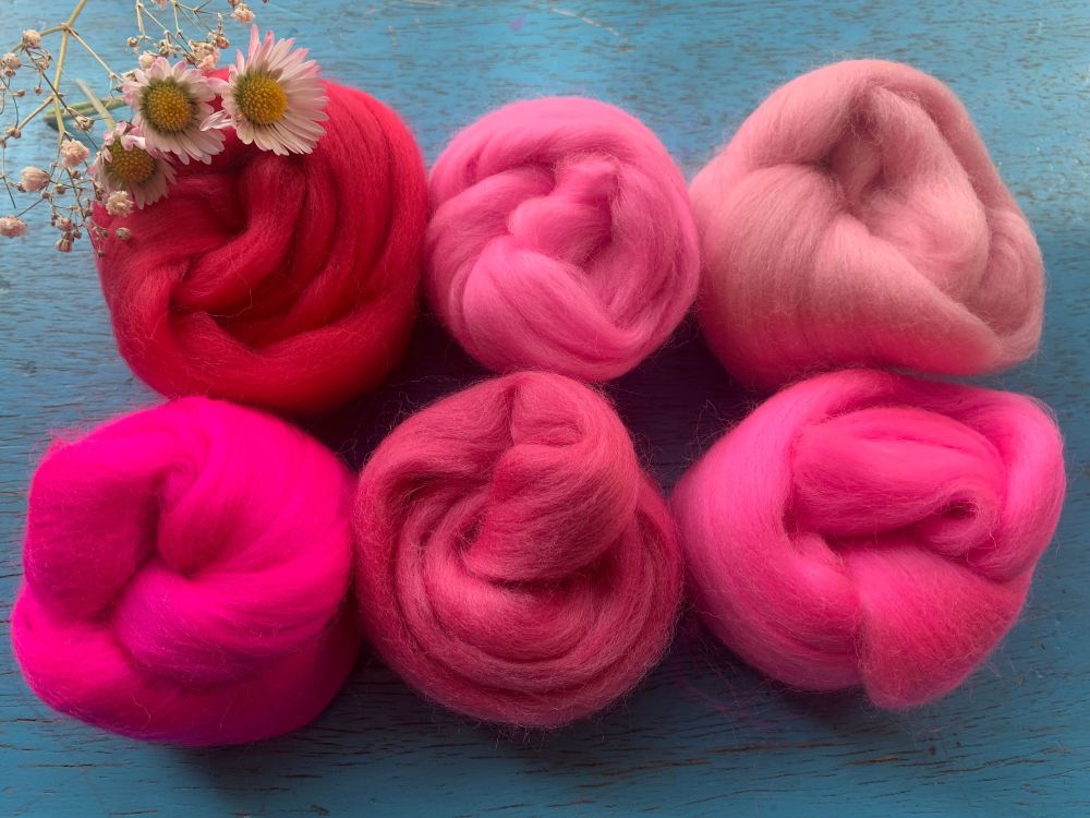 'Plush Pinks' - Merino Wool Tops Shades