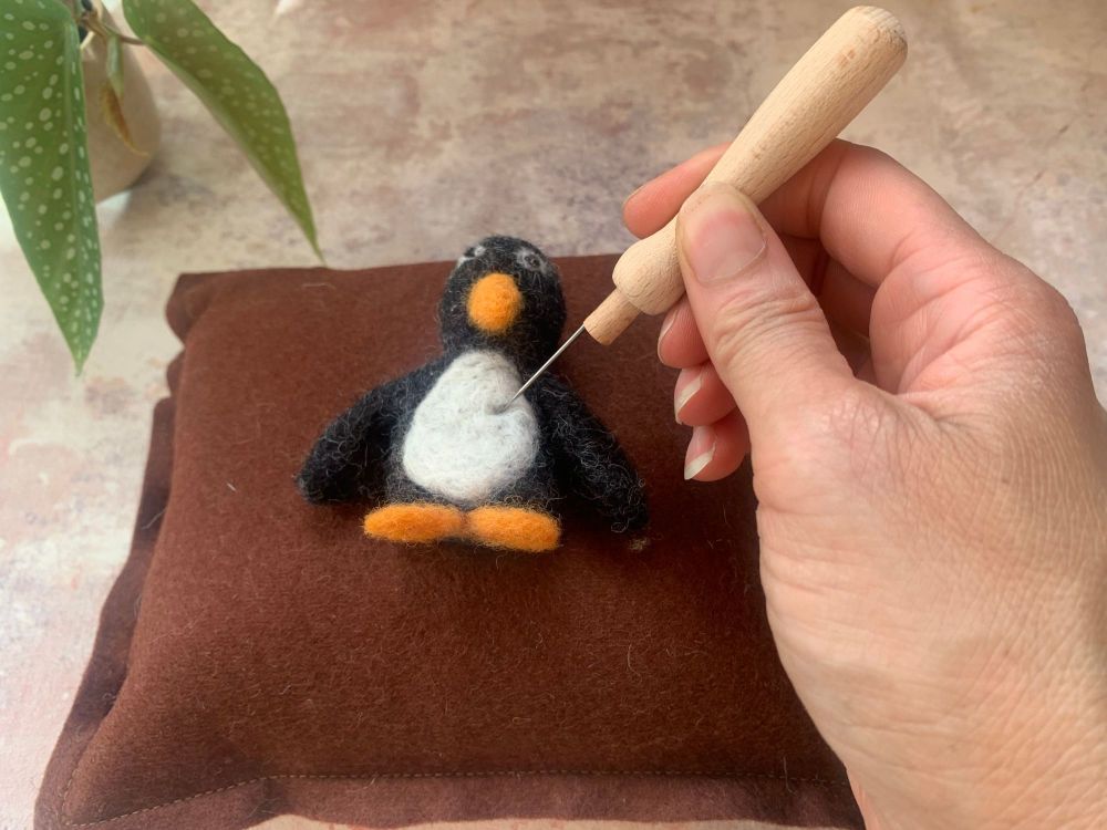 penguin needle felting heidifeathers