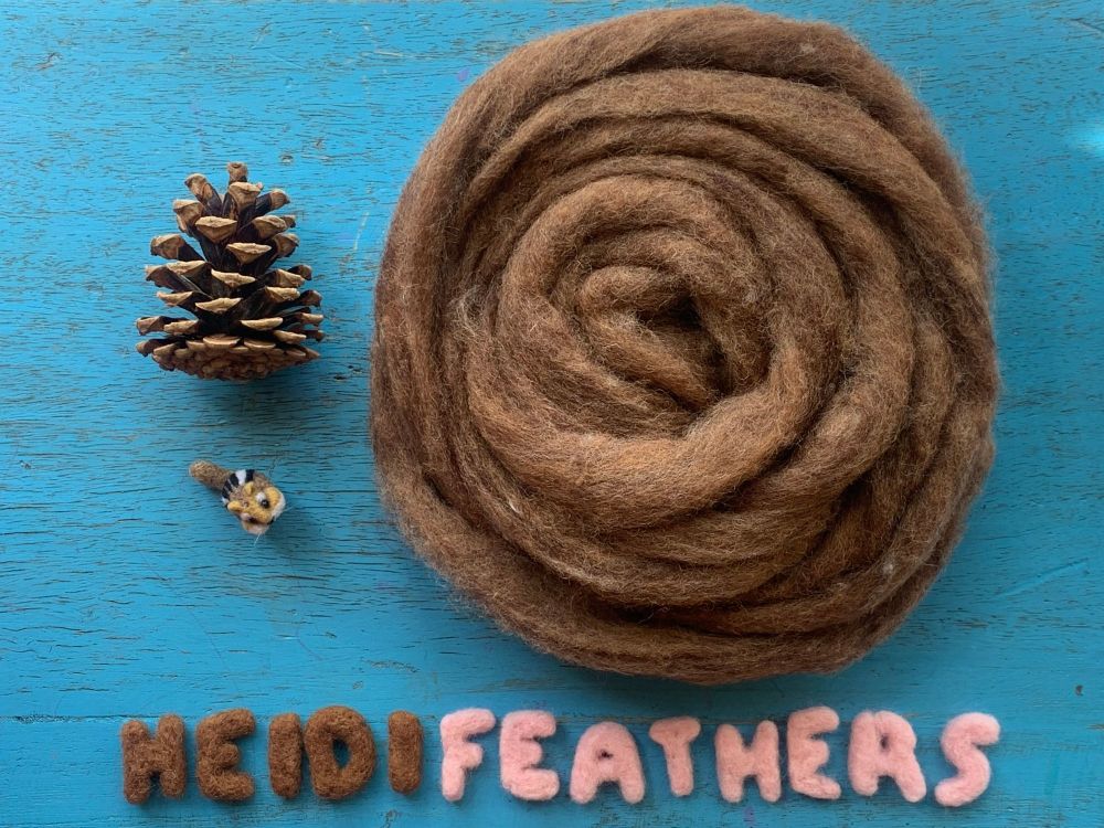 Natural brown Shetland Wool Sliver 