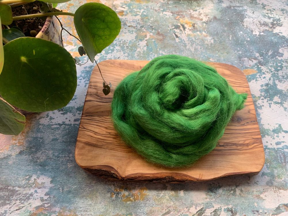Tussah Silk Tops / Fibre - Green