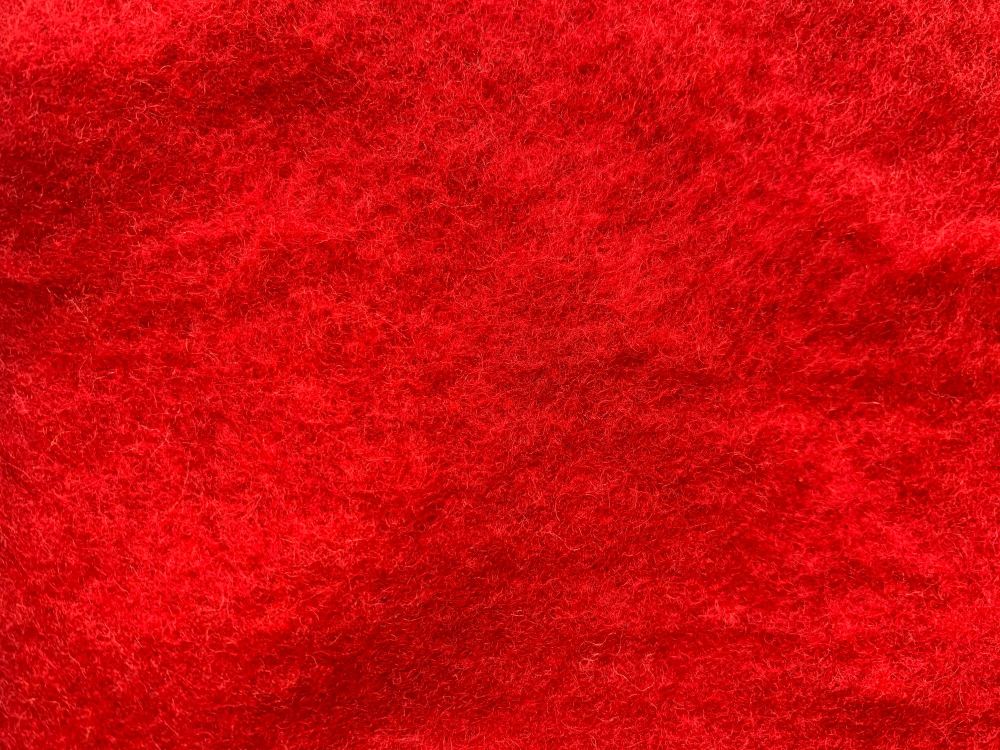 Red Pre Felt  12" Square Sheet - 100% Merino Wool