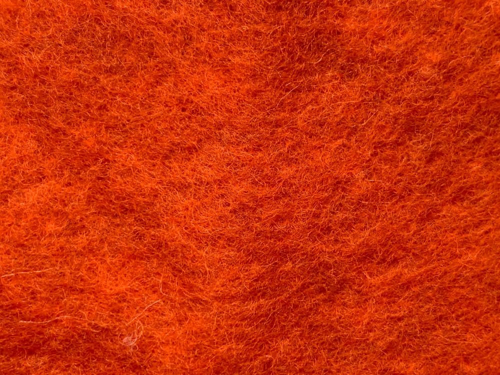 Orange Pre Felt  12" Square Sheet - 100% Merino Wool