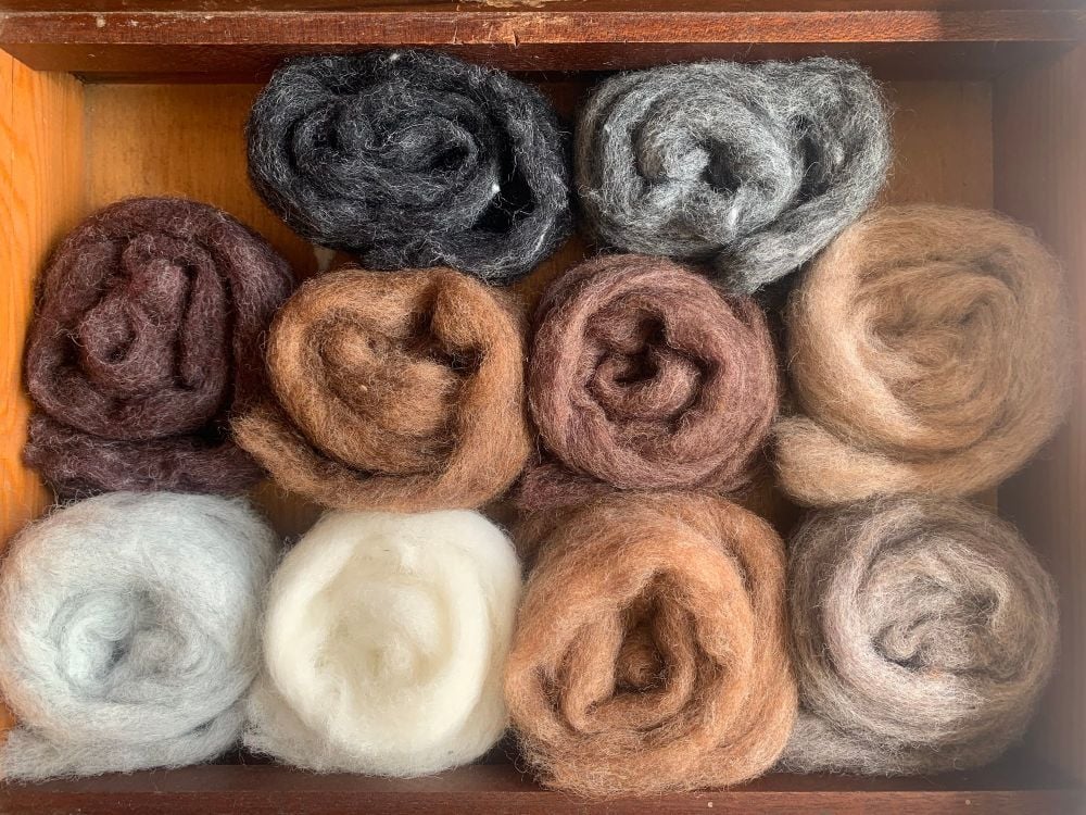 'Menagerie Mix' - Natural Mixed Wool Slivers