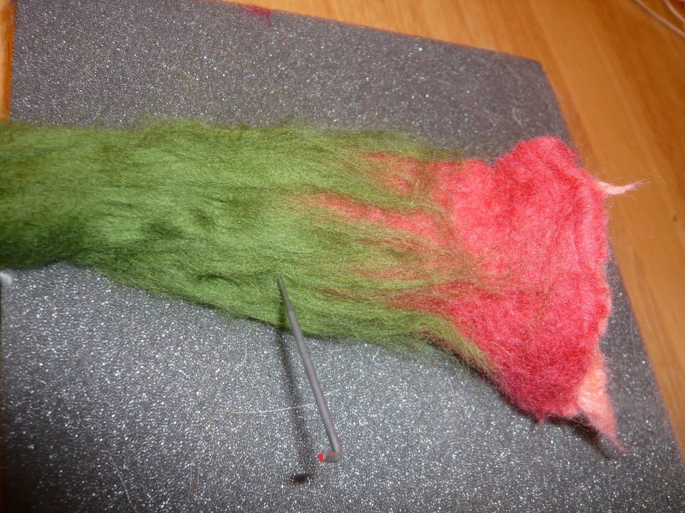 wet felted flower