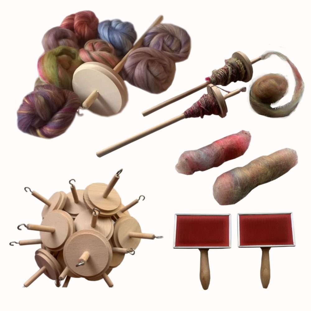 <!-- 007 -->Hand Carders, Spindles & Spinning Kits