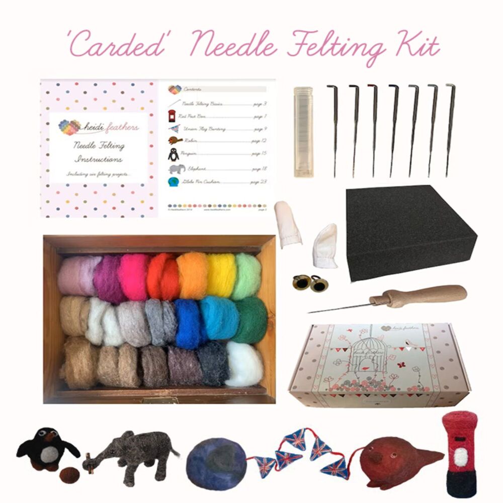 Boxed Needle Felting Kit - 'Carded Sliver Wool' 