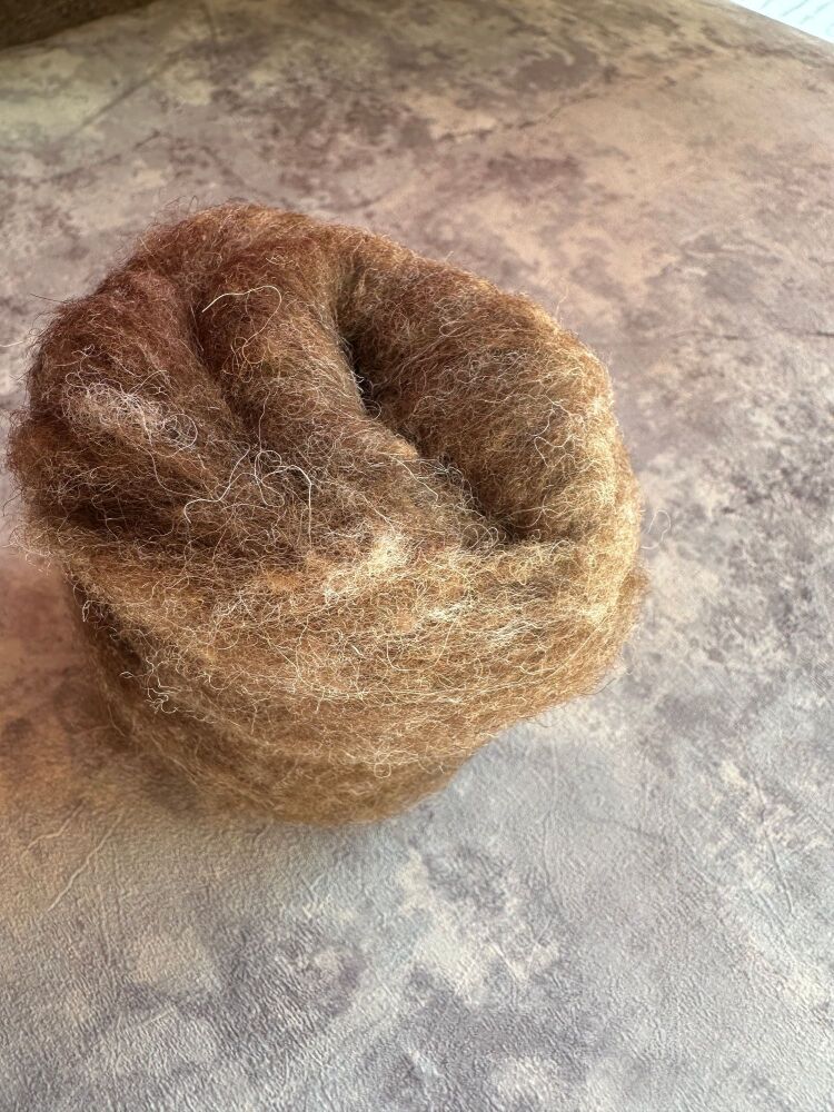 Carded Sliver - 'Horse' - Naural light brown