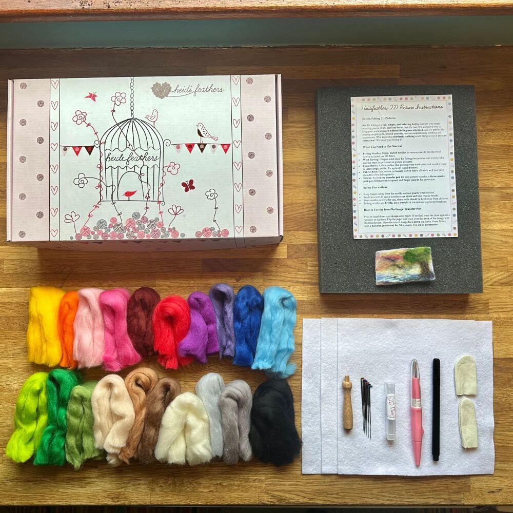 Boxed Needle Felting Starter Kit - '2D Picture Felting'
