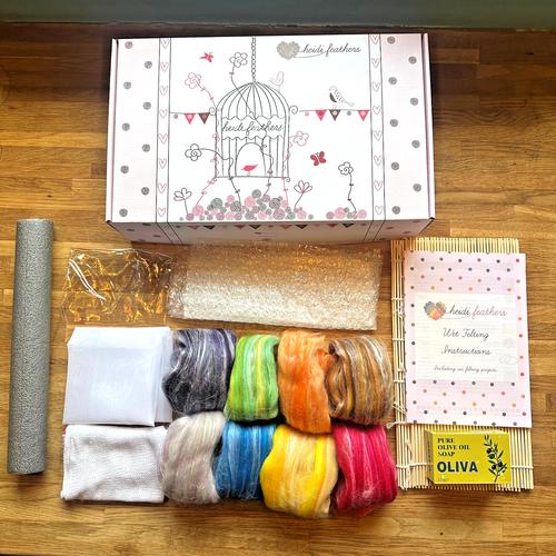Wet Felting Kit - Dyed Bamboo and Merino Mix