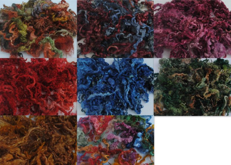 Dyed curly wool 