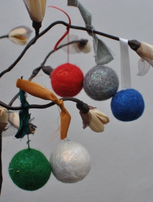 wet felted baubles