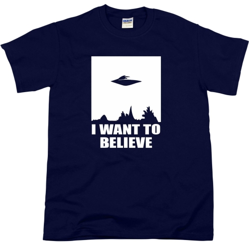 I Want To Believe Ufo Sci-Fi Science Alien Area 51 T Shirt Top 