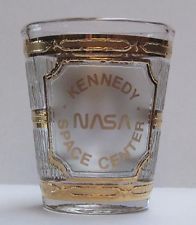 NASA 24k Gold Plated Shot Glass Very Rare