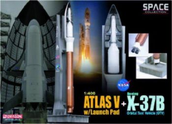 Dragon Space Collection NASA Atlas V Rocket with Launch Pad and X-37B OTV Diecast Model Spacecraft