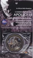APOLLO 11 45th ANNIVERSARY NASA COIN / MEDALLION W/FLOWN COMMAND MODULE METAL