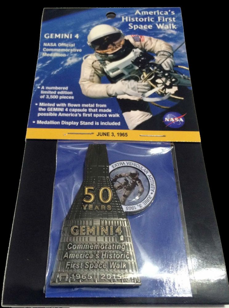 NASA Gemini 4 Medallion Token Contains Flown In Space Metal Limited Edition