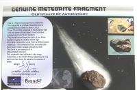 CARD MOUNTED STONE METEORITE - A UNIQUE GIFT
