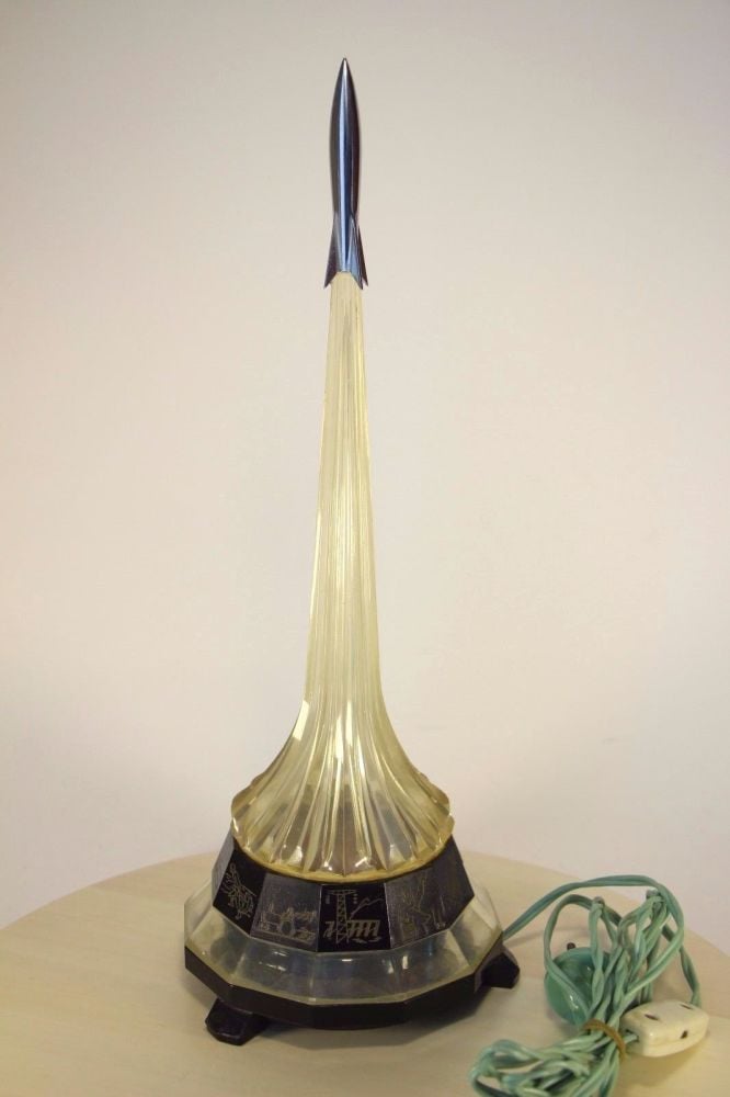 New ProductVintage USSR Soviet Russian Night LAMP 1st man flight in space G