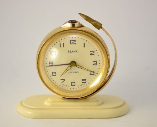 1960s VTG Russian Soviet USSR SLAVA SPACE PROGRAM GAGARIN DESKTOP ALARM CLO