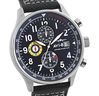 AVI-8 Men's Hawker Hurricane Aircraft Chronograph Quartz Watch with Blue Di