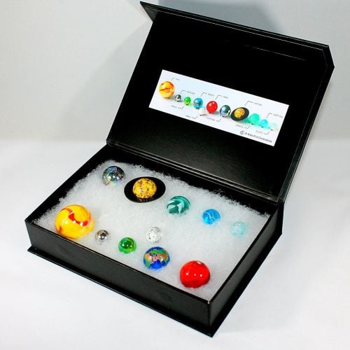 Solar System Orrery Globe Marble Collection in Presentation Box 11 Planets