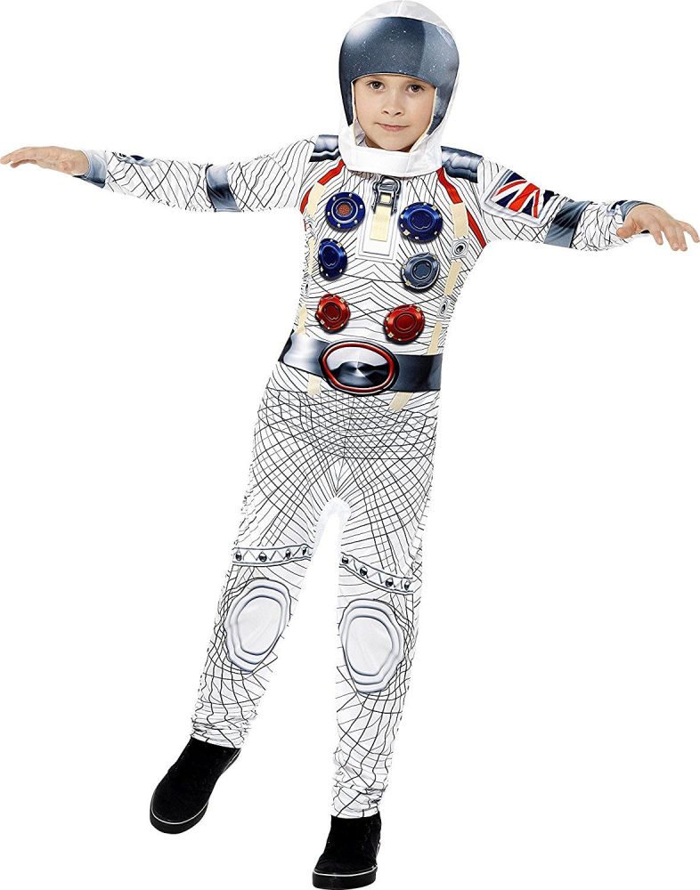 Deluxe Spaceman Boys Fancy Dress Astronaut Suit Nasa Galaxy Childrens Kid C