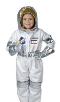 Astronaut Role Play Costume Set (5 pcs) - Jumpsuit, Helmet, Gloves, Name Tag NASA Space Suit Boys Or Girls