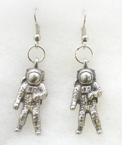 Pair Of Space Astronaut Earrings in Fine English Pewter Gift Boxed