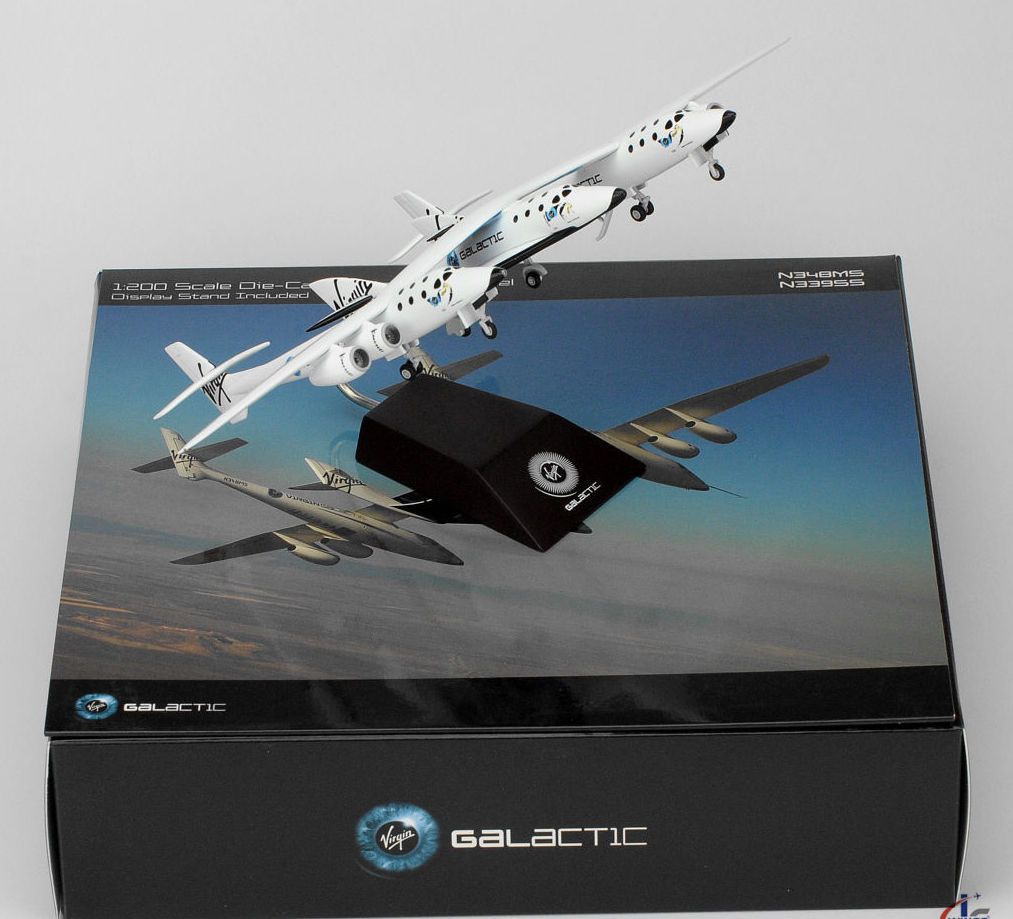 Virgin Galactic Spaceship Spacecraft Scale 1:200 Diecast Models With Stand VG2001 Richard Branson