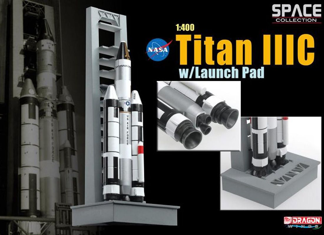 Dragon Space Collection 1/400 SCALE Titan IIIC W/Launch Pad Maiden Flight Nasa Diecast Model
