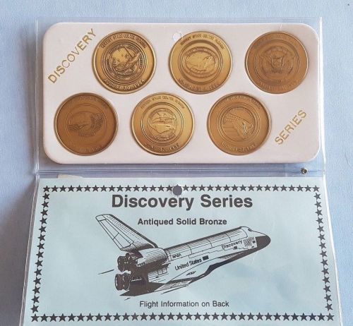 NASA Discovery Series Space Shuttle 6 Antique Solid Bronze Medallion Ltd Nu