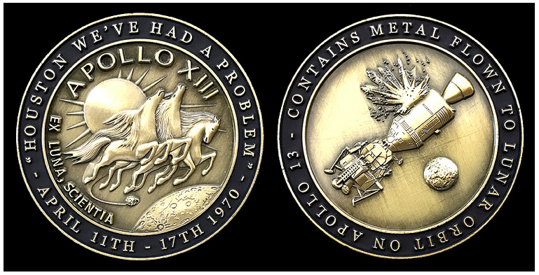 Apollo 13 Medallion Minted With Flown To Lunar Orbit MetalNew Product