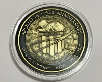 Apollo 16 Medallion 45 Years Anniversary Minted With Flown Command Module Parts