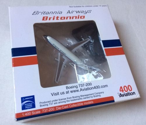 Genuine Boeing Britannia Airlines Diecast Metal Aircraft Model Boxed Airlin
