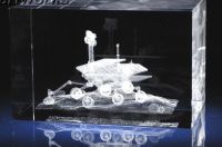 Small Stunning Mars Rover Spirit Laser Crystal Display Piece Rare 