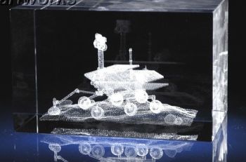 Small Stunning Mars Rover Spirit Laser Crystal Display Piece Rare