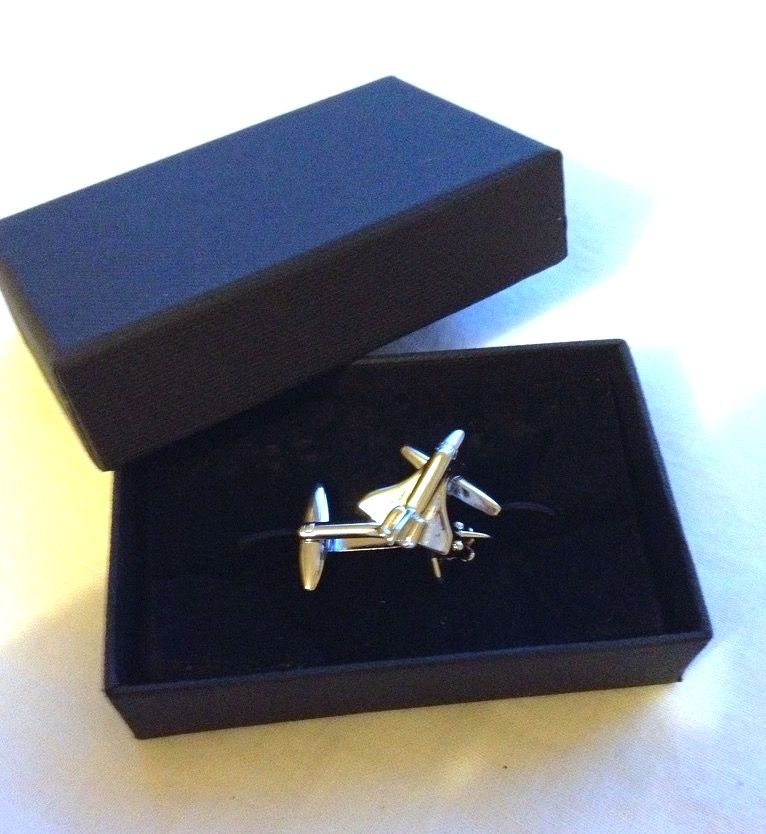 NASA Silver Colour Space Shuttle Cufflinks Discovery Atlantis In Gift Box