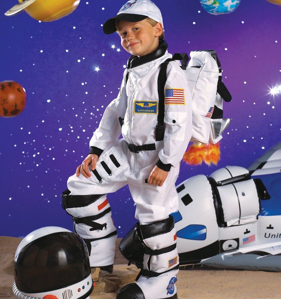 Nasa Astronaut Jumpsuit Boys Fancy Dress Space Uniform Kids Childs Costume Outfit