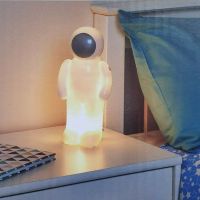 Astronaut Safe LED Table Lamp Children's Bedside Light White Spaceman Space Themed Room