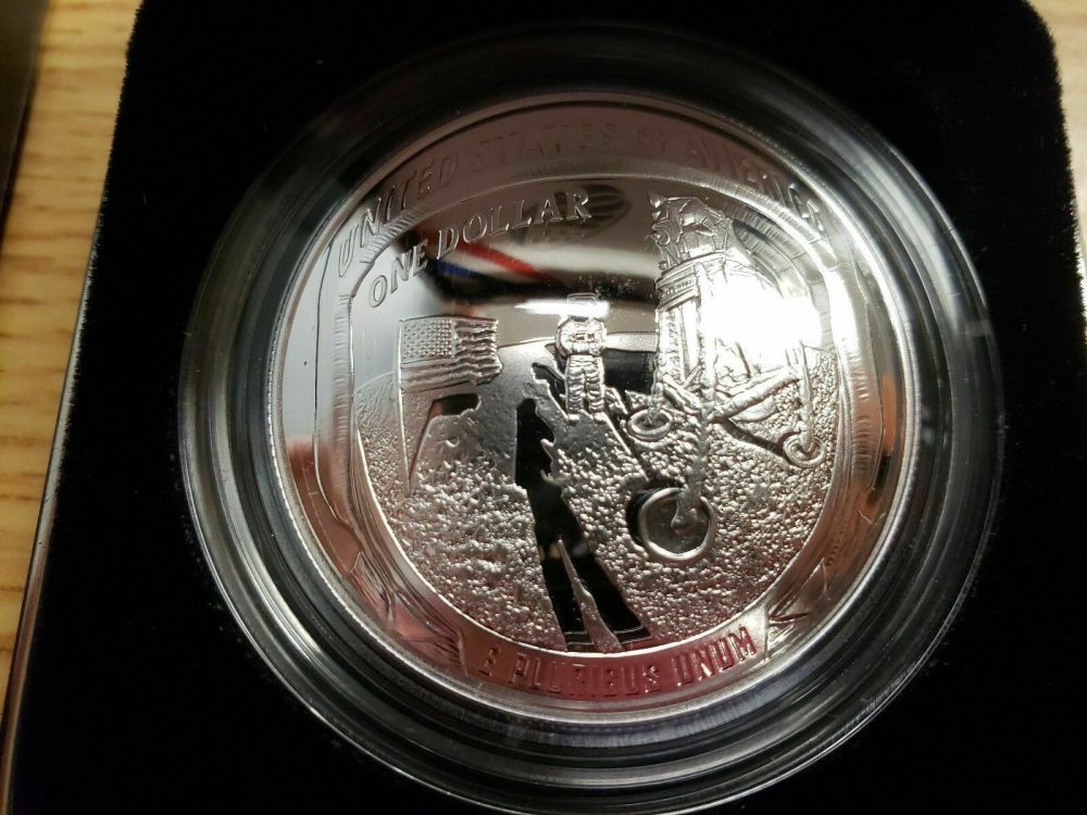NASA US 50th Anniversary Apollo 11 Moon Landing Silver Commemorative Coin