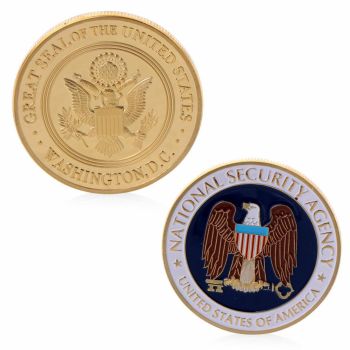 National Security Agency USA Goverment Commemorative Collectable Coin Medallion Gold Plated