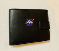 NASA Space Logo Genuine Leather Wallet Black