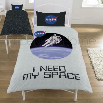 NASA Logo Astronaut Genuine Single Bed Bedding Duvet Set Space Neil Armstrong
