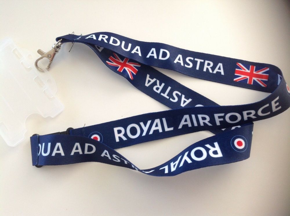 RAF Lanyard Aviation Aircraft UK Air Force Neck Strap Tag ID Card Holder