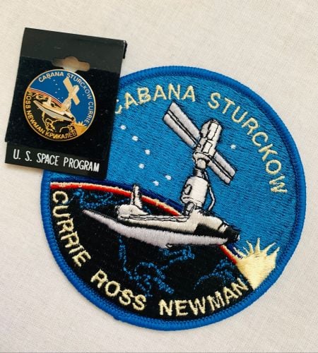 Shuttle Dock Patch And Pin Badge Set NASA Space USA